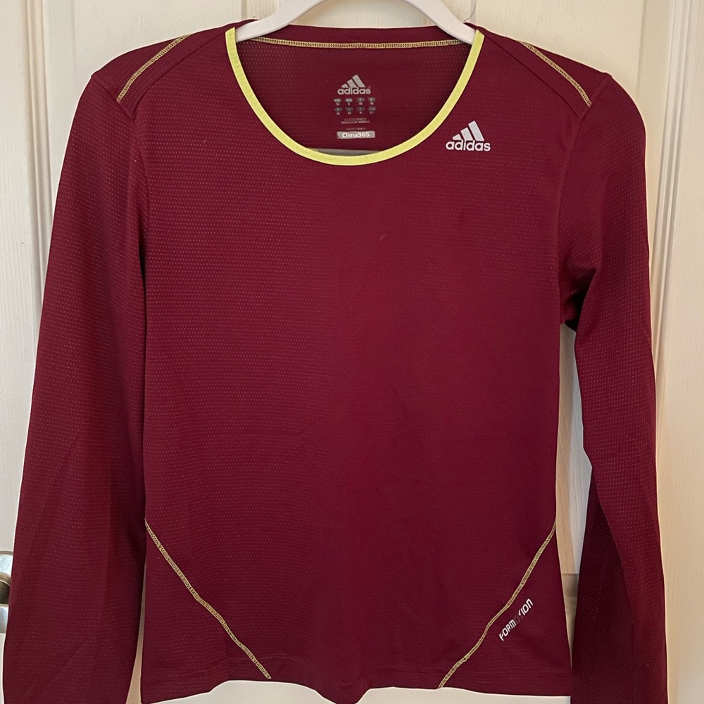 Adidas Maroon Long Sleeve Top